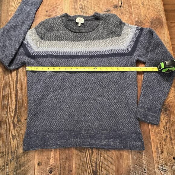 FAHERTY Sweater Crewneck Women's Large (Medium) 100% Merino Wool Blue Gray READ - Picture 5 of 13